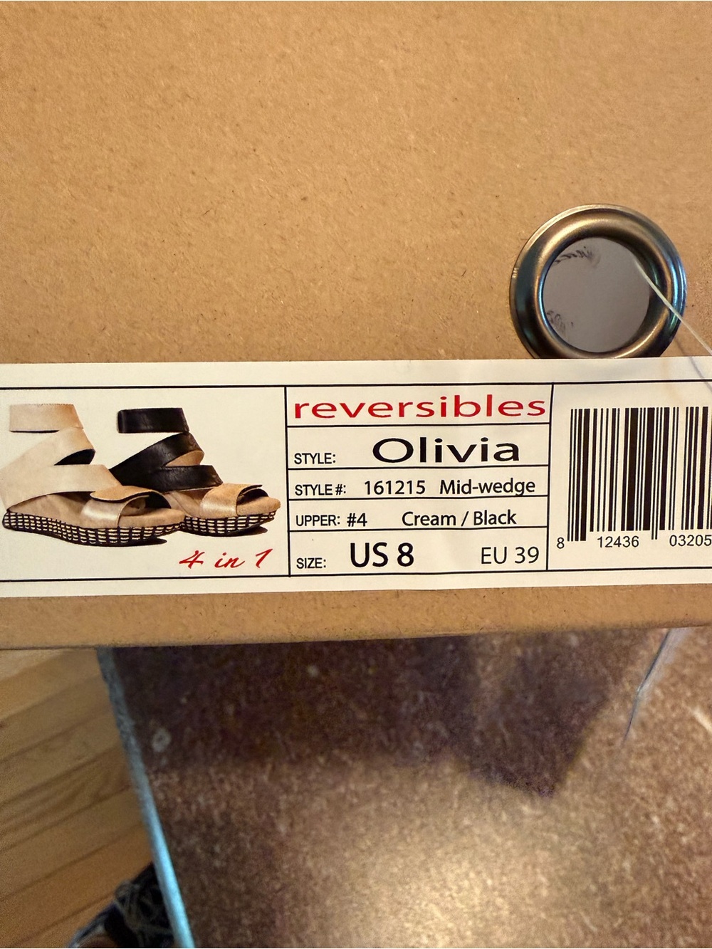 Olivia Cream/Black Mid-Wedge Sandals